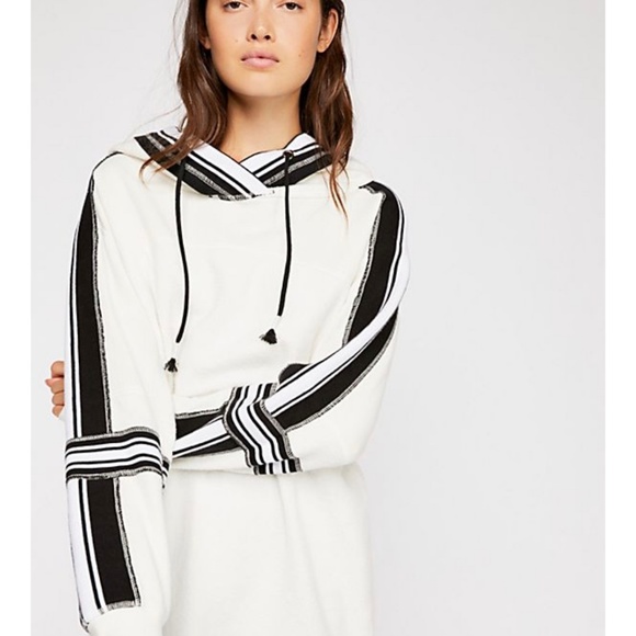 Free People Tops - Free People Black and White Hoodie